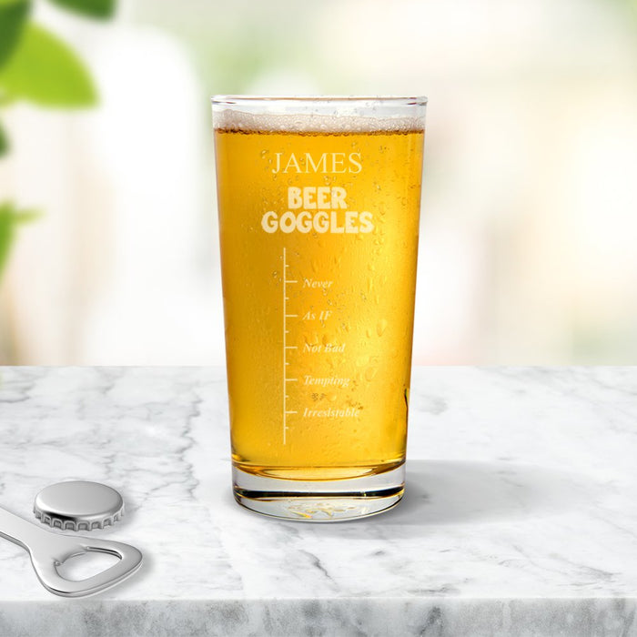 Beer Goggles Engraved Pint Glass