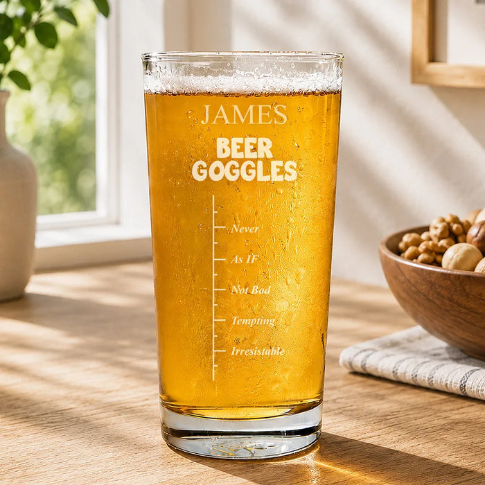Beer Goggles Engraved Pint Glass