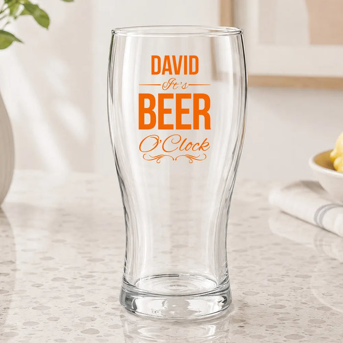 Beer O'Clock Coloured Standard Beer Glass