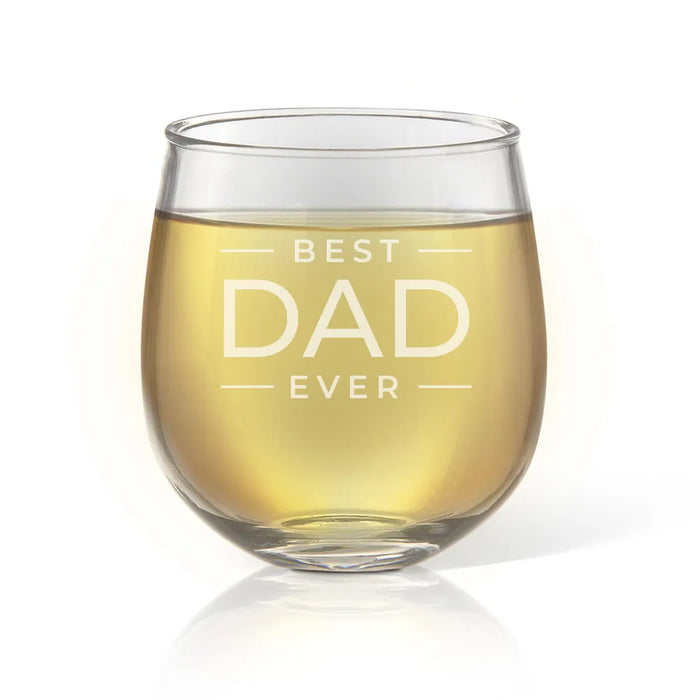 Best Ever Stacked Engraved Stemless Wine Glass
