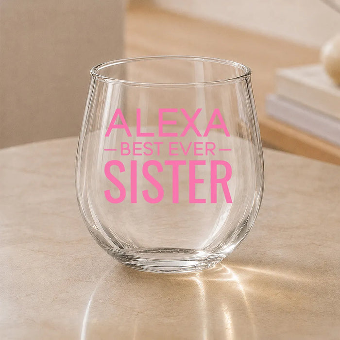 Best Ever Coloured Stemless Wine Glass