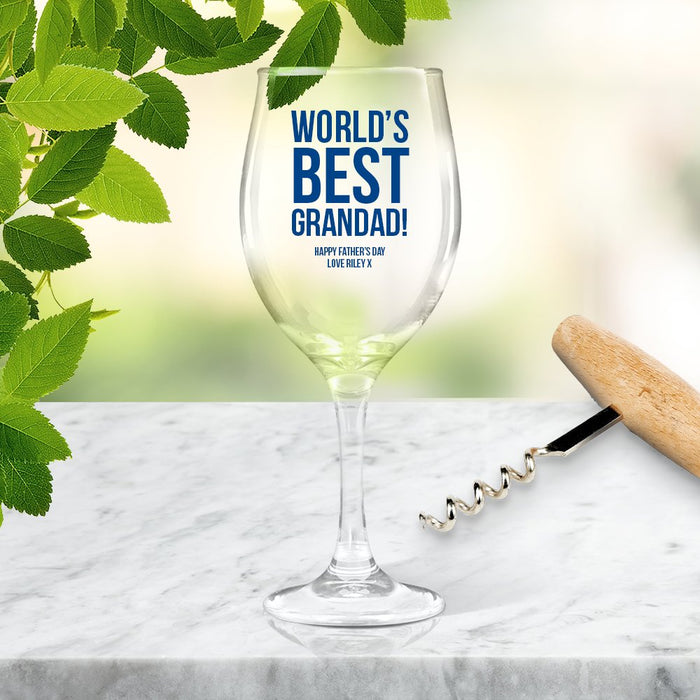 Best Grandad Coloured Wine Glass