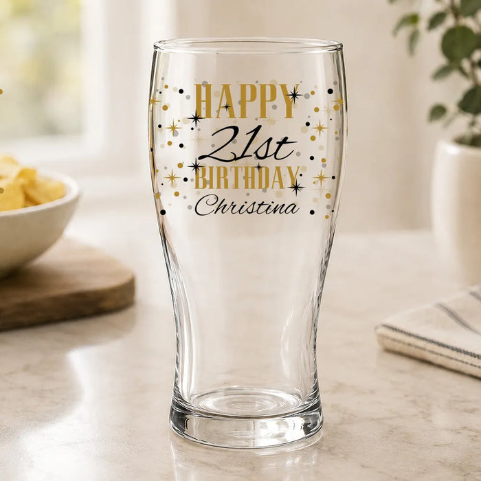 Birthday Coloured Standard Beer Glass