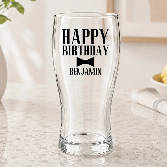 Bow Tie Coloured Standard Beer Glass