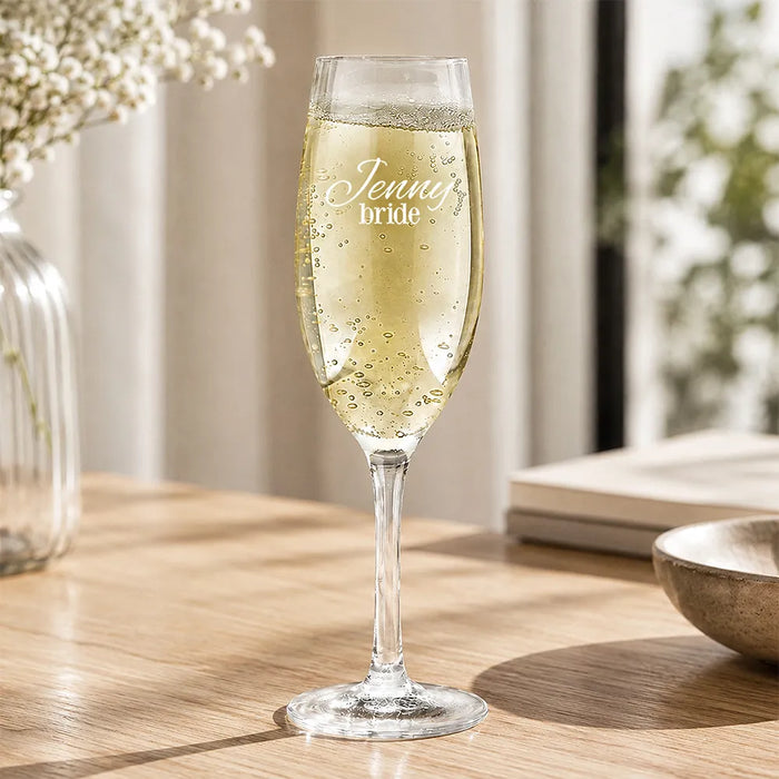 Bride Engraved Champagne Glass