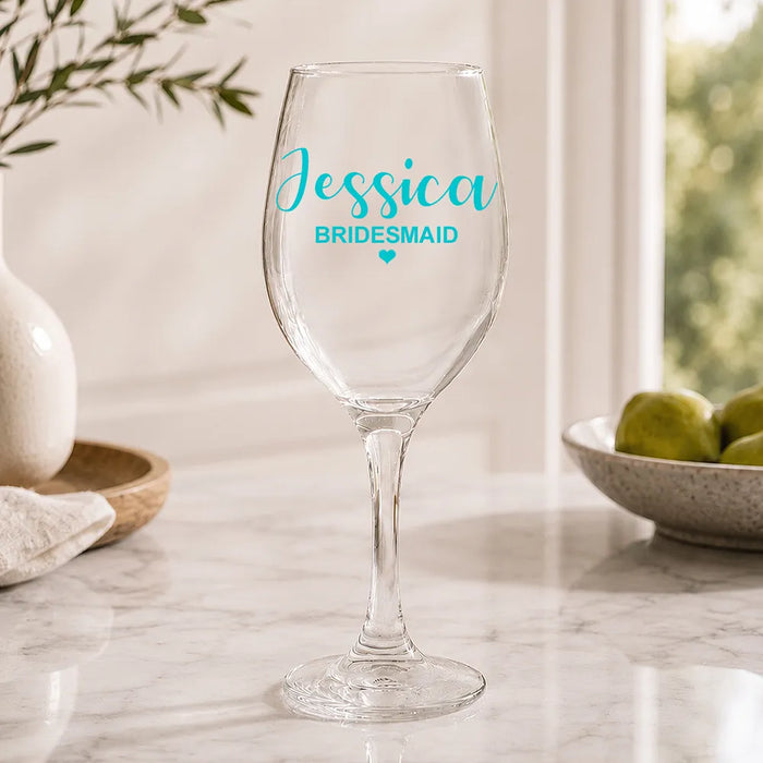 Bridesmaid Coloured Wine Glass