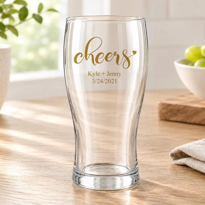 Couple Cheers Coloured Standard Beer Glass