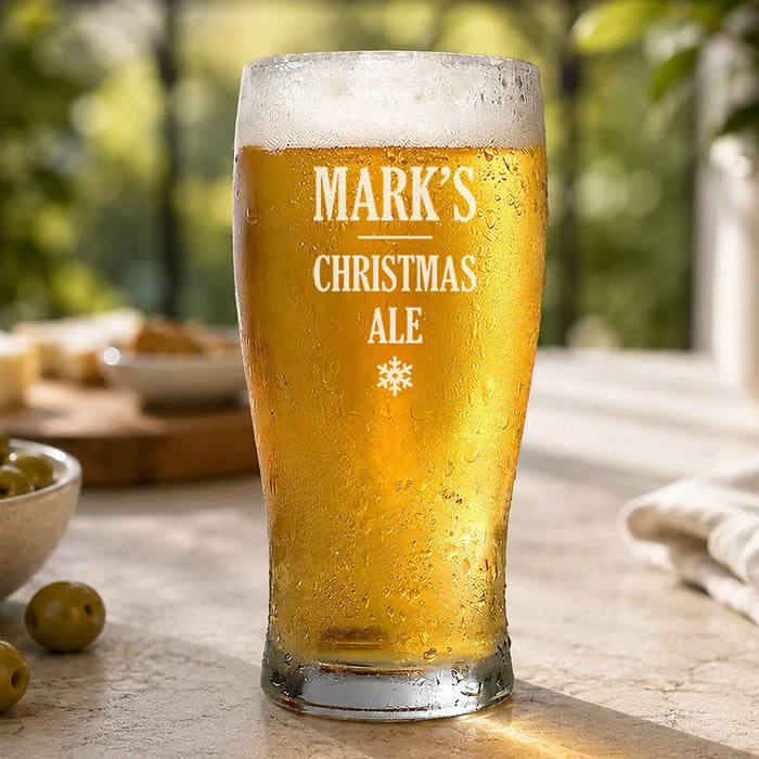 Christmas Ale Engraved Standard Beer Glass