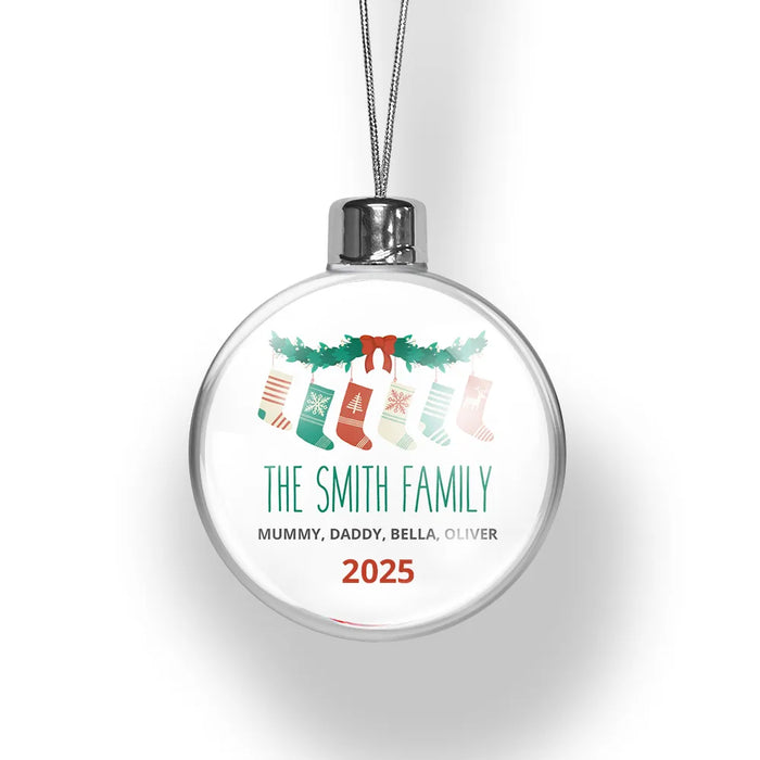 Family Stocking Christmas Bauble