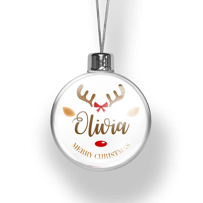 Red Nose Reindeer Christmas Bauble