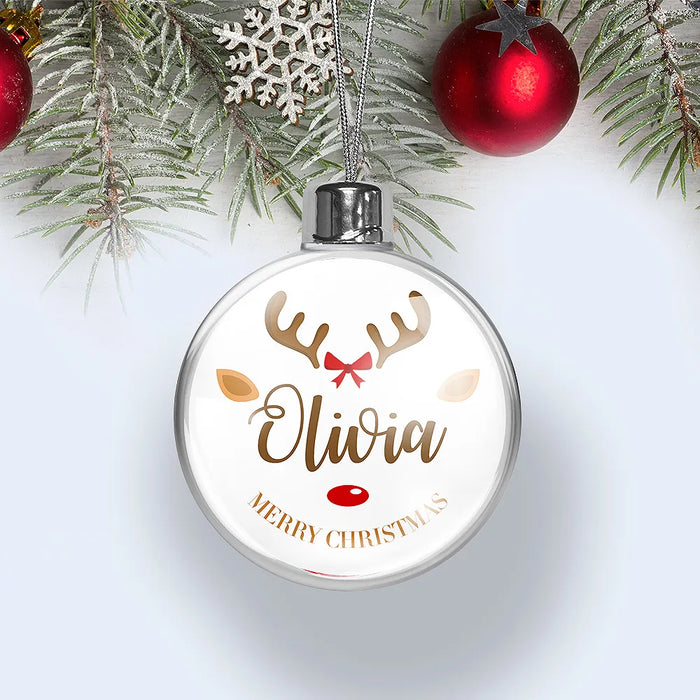 Red Nose Reindeer Christmas Bauble