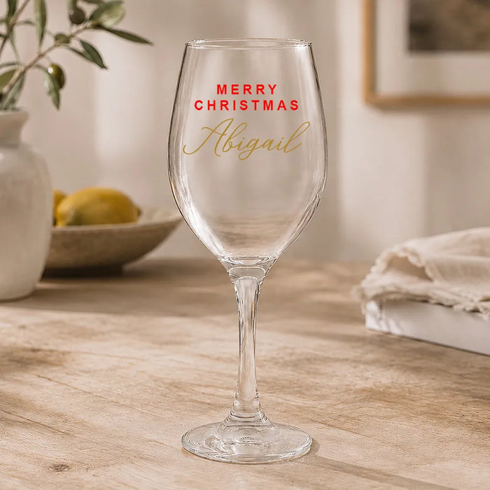 Christmas Coloured Wine Glass