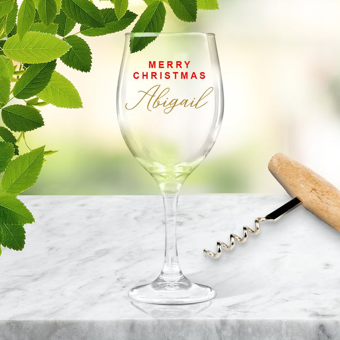 Christmas Coloured Wine Glass
