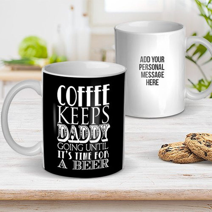View of Coffee Keeps Going Ceramic Mug- Fabness