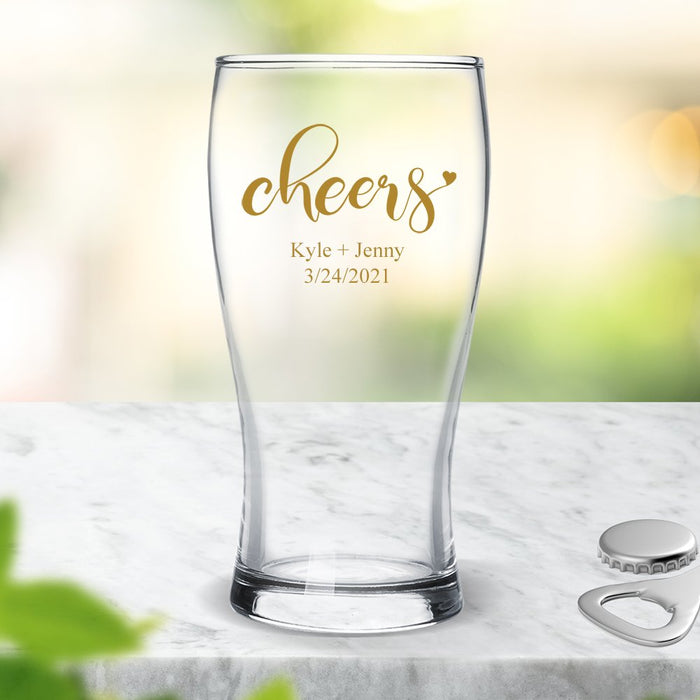 Couple Cheers Coloured Standard Beer Glass