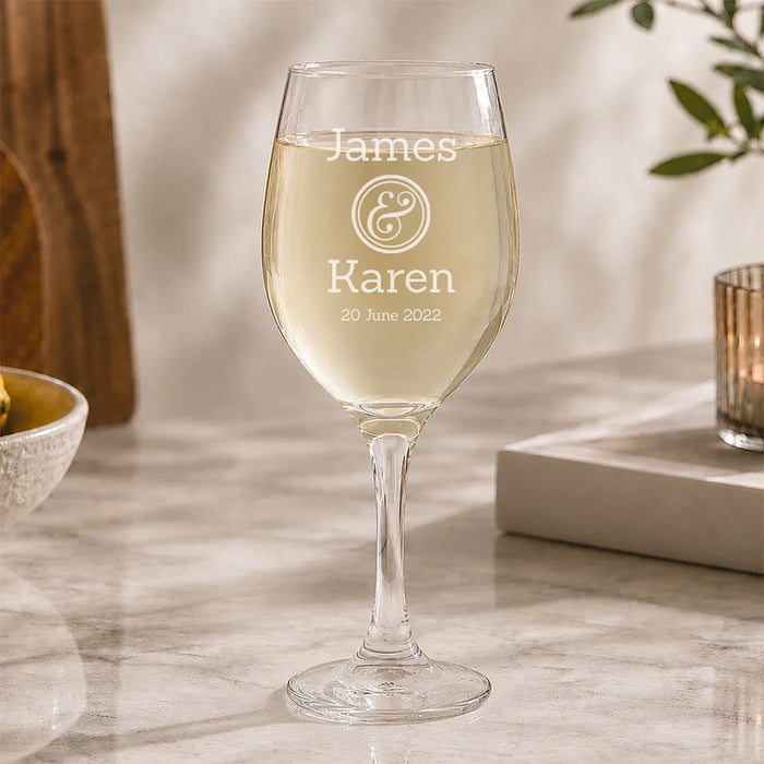 Couples Engraved Wine Glass