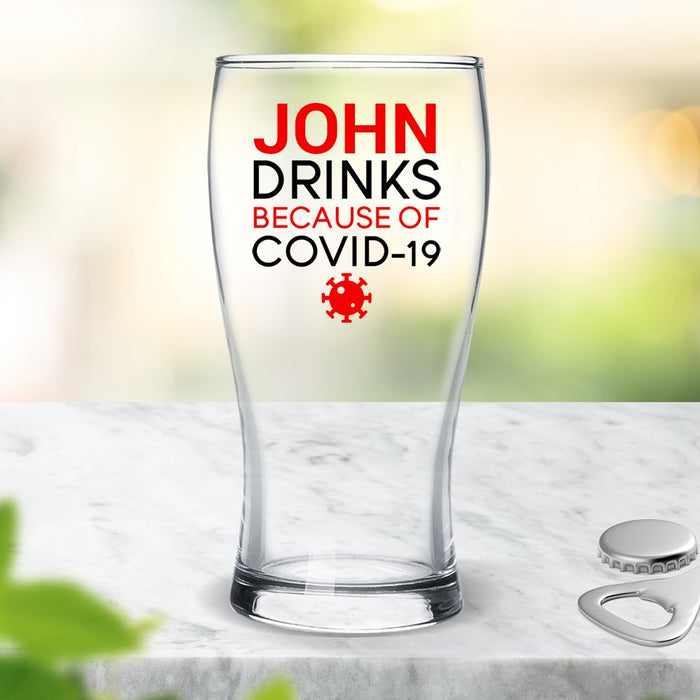 Covid Coloured Standard Beer Glass