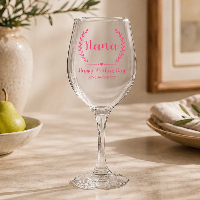 Crest Coloured Wine Glass