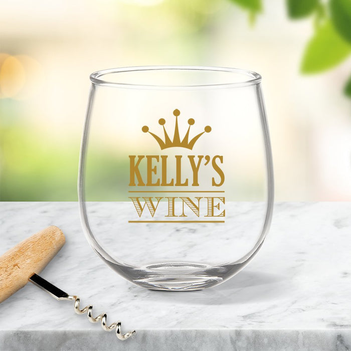 Crown Coloured Stemless Wine Glass