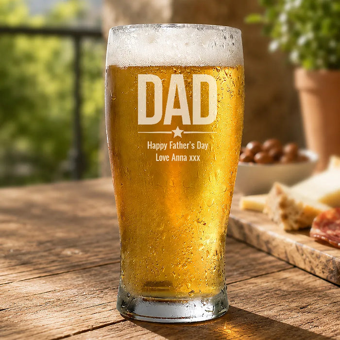 Dad Engraved Standard Beer Glass