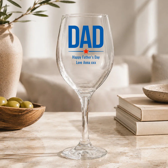 Dad Coloured Wine Glass