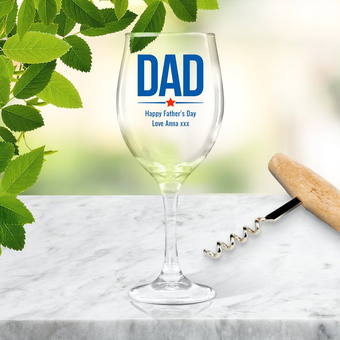 Dad Coloured Wine Glass