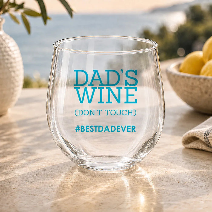 Don't Touch Coloured Stemless Wine Glass