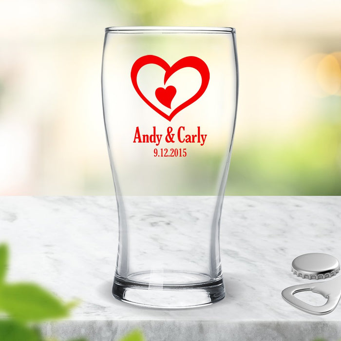 Double Heart Coloured Standard Beer Glass