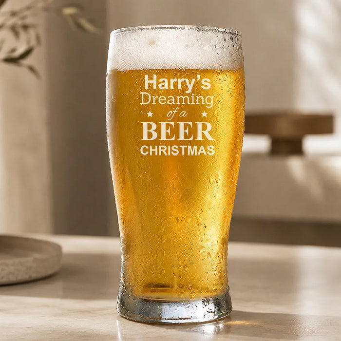 Dreaming Engraved Standard Beer Glass