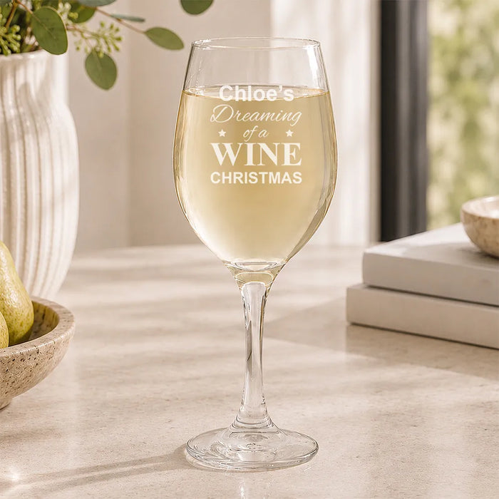 Dreaming Engraved Wine Glass