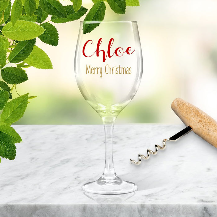 Festive Christmas Coloured Wine Glass