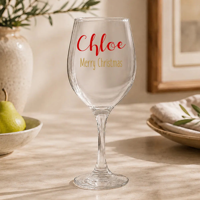Festive Christmas Coloured Wine Glass