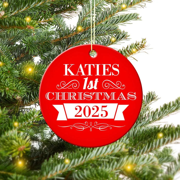 1st Christmas Round Porcelain Ornament
