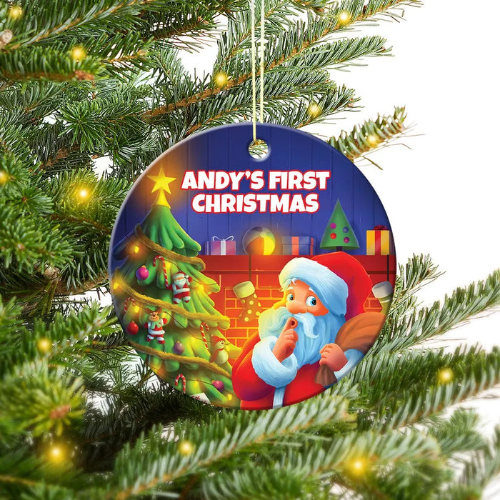 First Christmas Round Porcelain Ornament