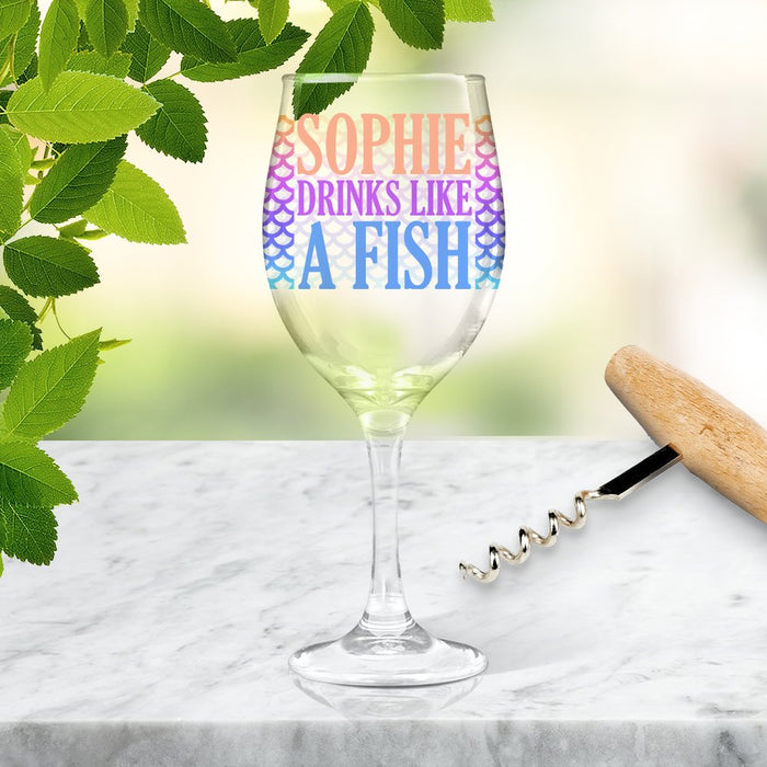 Fish Coloured Wine Glass