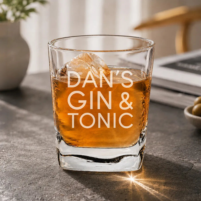 G&T Engraved Tumbler Glass