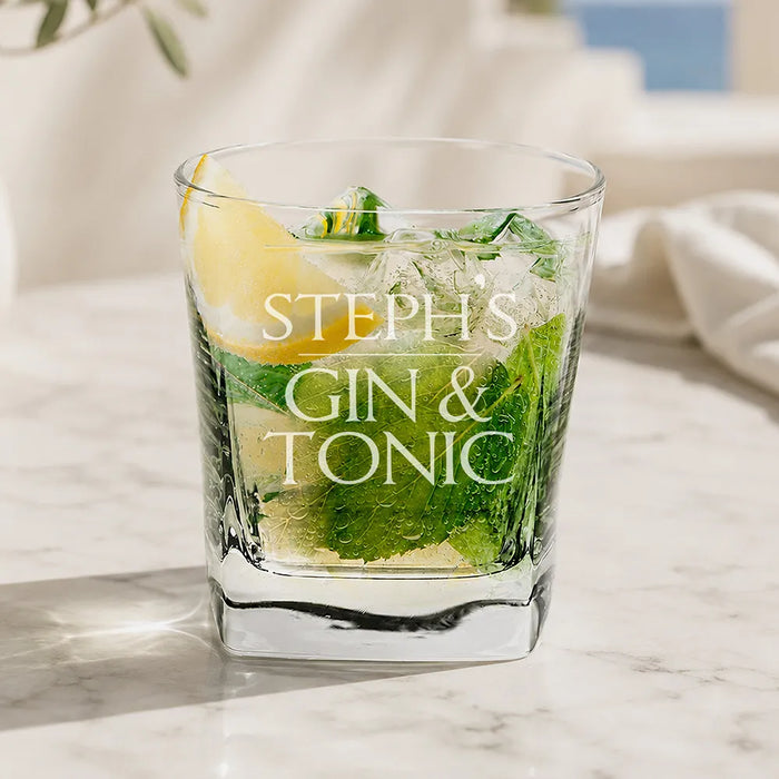 Gin Engraved Tumbler Glass