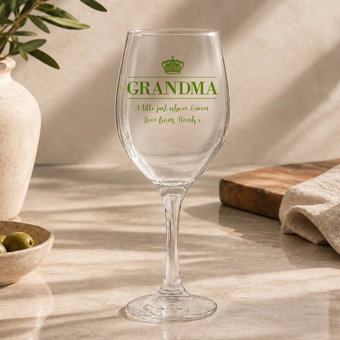 Grandma Coloured Wine Glass