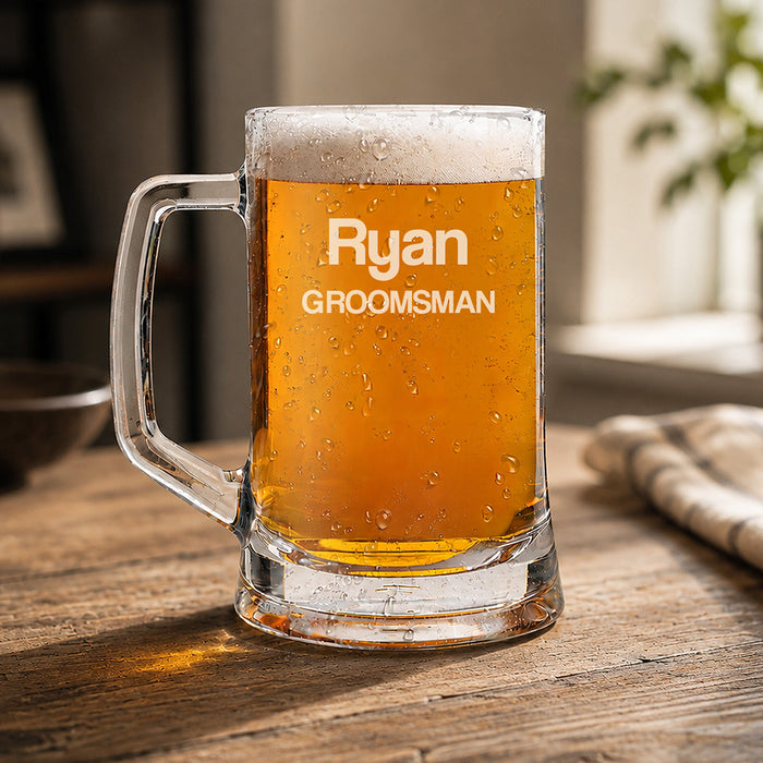 Groomsman Glass Beer Mug
