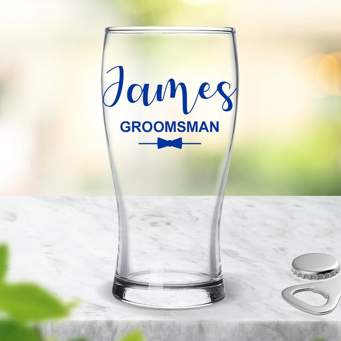 Groomsman Coloured Standard Beer Glass