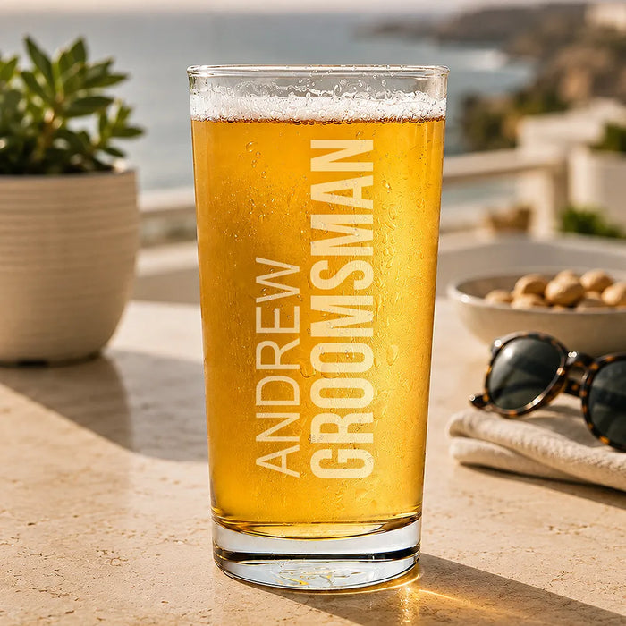 Groomsman Engraved Pint Glass