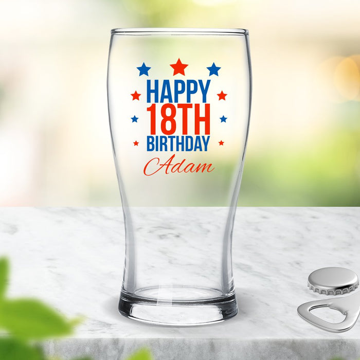 Happy Birthday Coloured Standard Beer Glass
