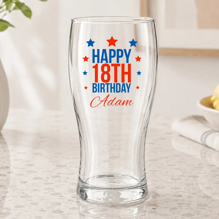 Happy Birthday Coloured Standard Beer Glass