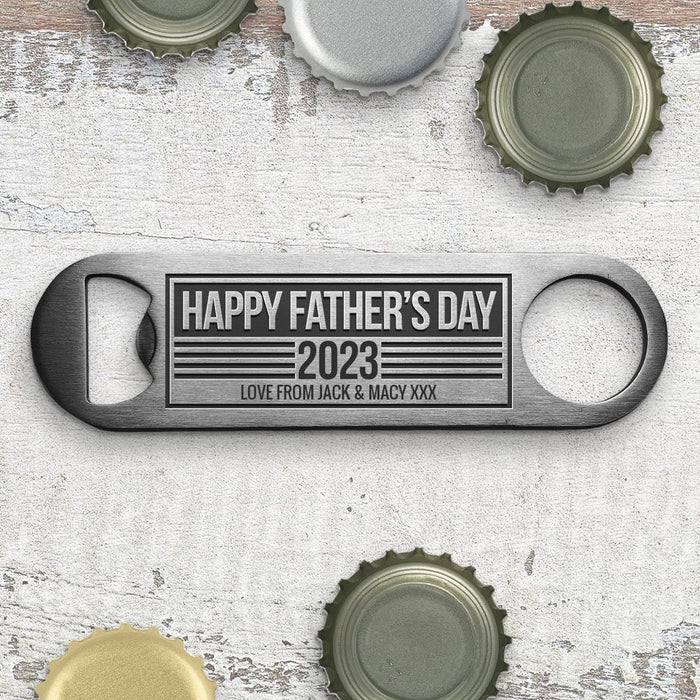 Happy Father's Day Engraved Metal Bottle Opener