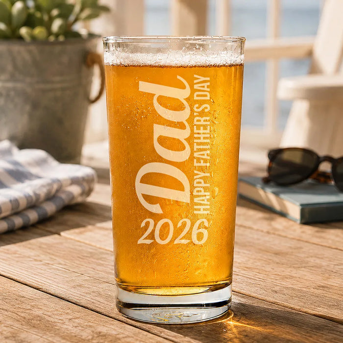 Happy Father's Day Engraved Pint Glass