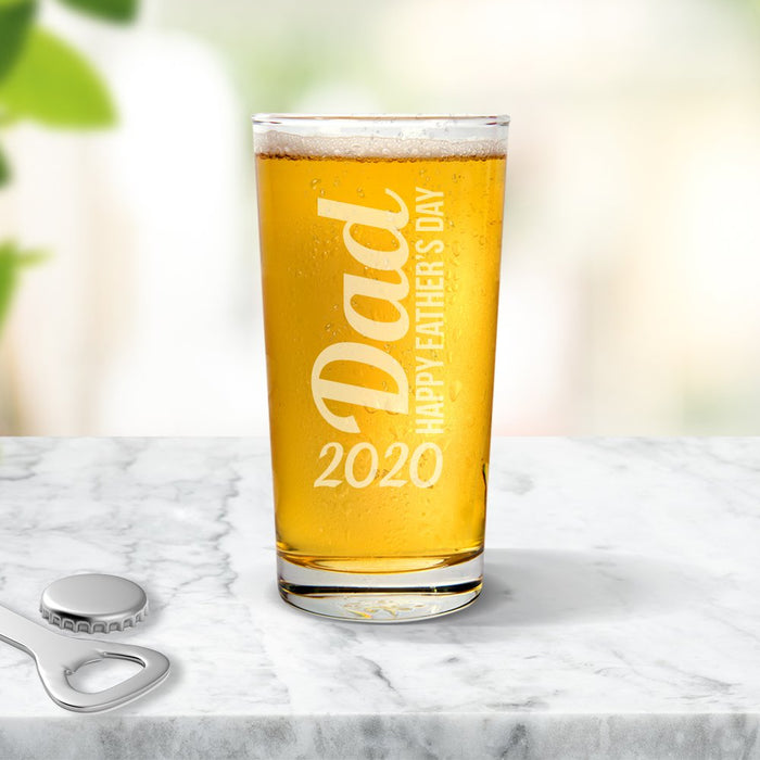 Happy Father's Day Engraved Pint Glass