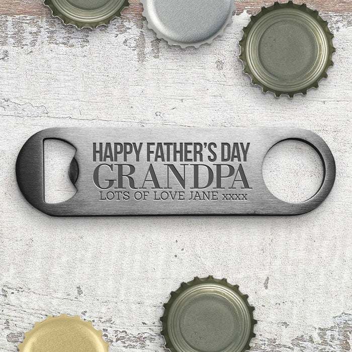 Happy Grandpa Engraved Metal Bottle Opener