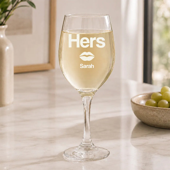 Hers Engraved Wine Glass