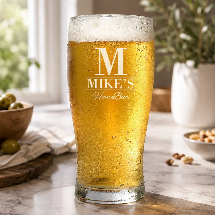 Home Bar Engraved Standard Beer Glass