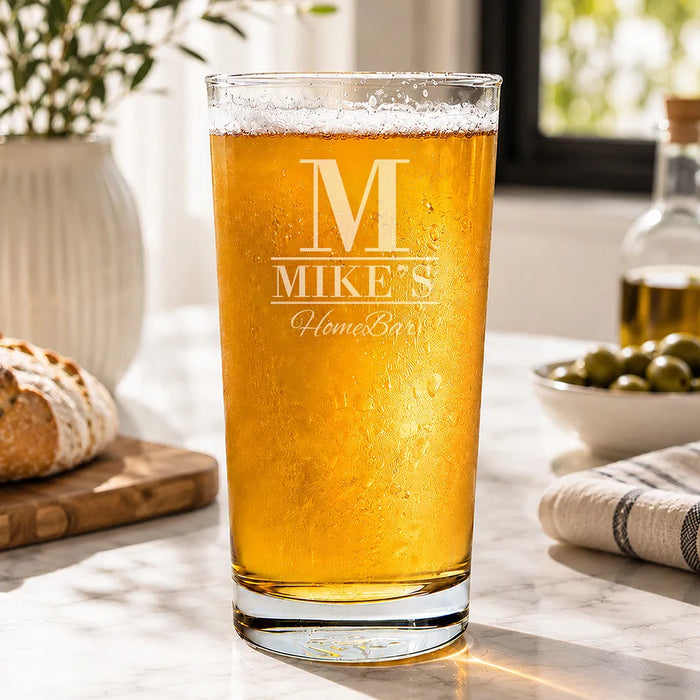 Home Bar Engraved Pint Glass
